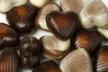 Image showing Chocolates in the shape of hearts