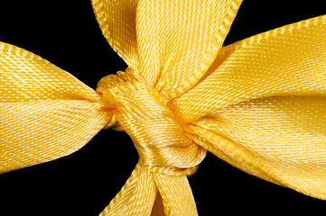 Image showing Yellow ribbon and knot isolated