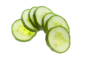 Image showing Slices of cucumber

