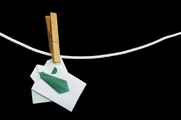 Image showing Origami shirt on rope