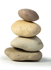 Image showing Stacked stones white isolated