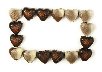 Image showing Chocolates in the shape of hearts