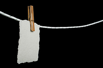 Image showing Note papers hooked on a rope