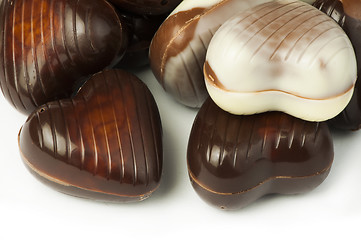 Image showing Chocolates in the shape of hearts