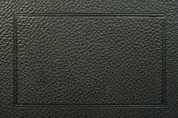 Image showing Old vintage black leather background