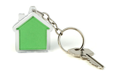 Image showing Keychain with figure of green house