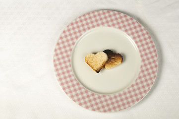 Image showing Toast with heart-shaped