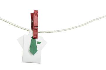 Image showing Origami shirt on rope