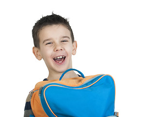 Image showing Boy with schoolbag