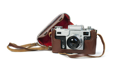 Image showing Old vintage camera white isolated