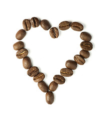 Image showing Heart made ??of coffee beans