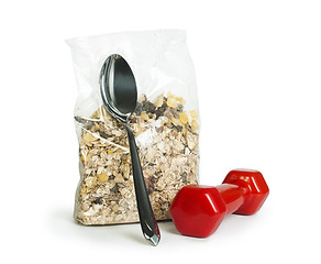 Image showing Muesli breakfast in transparent package