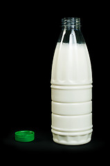 Image showing Plastic transparent bottle with milk