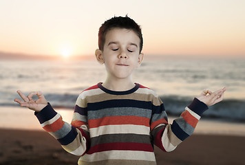 Image showing Child meditate
