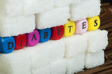 Image showing Sugar lumps and word diabetes