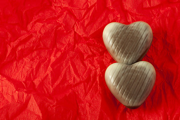 Image showing Chocolates in the shape of hearts