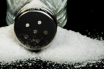 Image showing Salt on black background