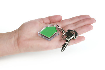 Image showing Keychain with figure of green house