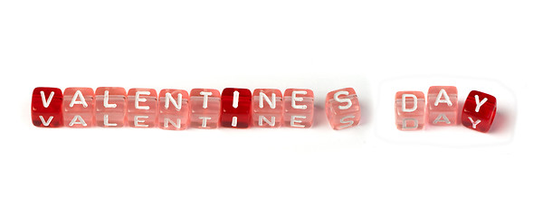 Image showing Words valentines day on multicolored cubes