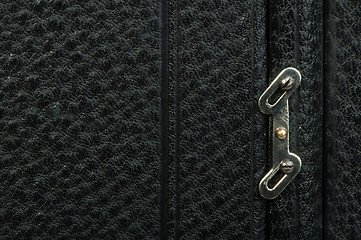 Image showing Old vintage black leather background