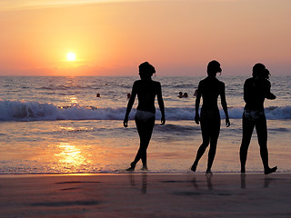 Image showing Beach at sunset