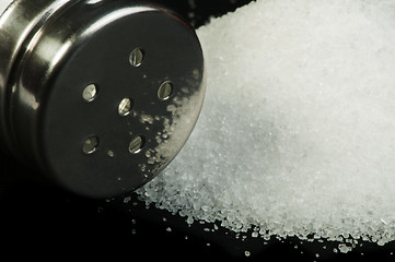 Image showing Salt on black background