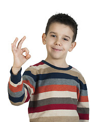 Image showing Child showing success symbol