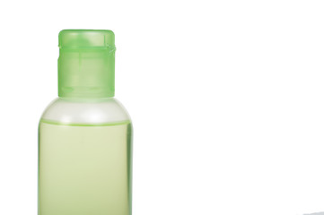 Image showing Green transparent cosmetic bottle