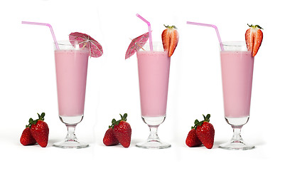 Image showing Strawberries milk shake
