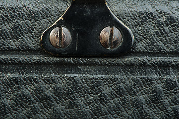 Image showing Old vintage black leather background