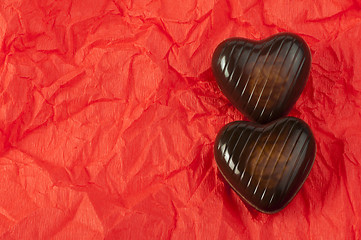 Image showing Chocolates in the shape of hearts