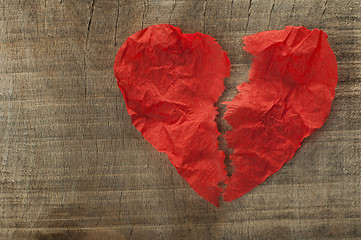 Image showing Heartbreak made ??of curled red paper