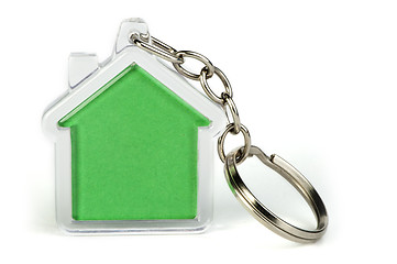 Image showing Keychain with figure of green house