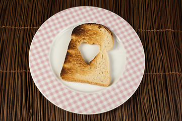 Image showing Toast with heart-shaped