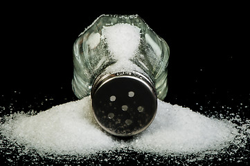 Image showing Salt on black background