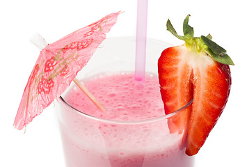 Image showing Strawberries milk shake