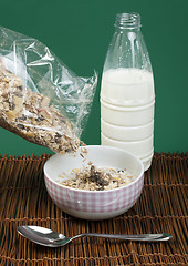 Image showing Muesli breakfast in transparent package