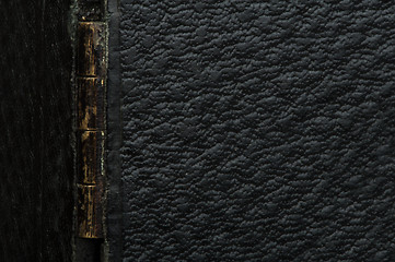 Image showing Old vintage black leather background