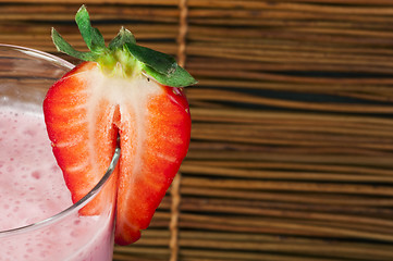 Image showing Strawberries milk shake