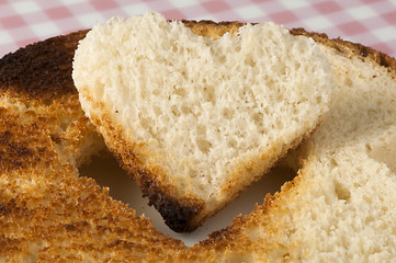 Image showing Toast with heart-shaped