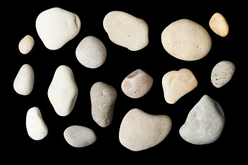Image showing Set of sea stones black isolated