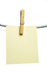 Image showing Note paper hooked on a rope