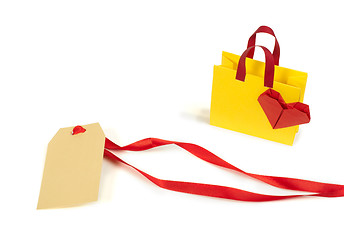 Image showing Origami shopping bag and label