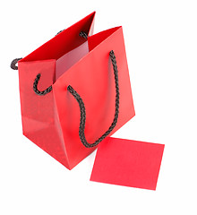 Image showing Red bag and card