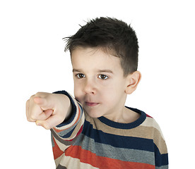 Image showing Child points his finger