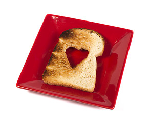 Image showing Toast with heart-shaped