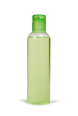 Image showing Green transparent cosmetic bottle