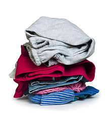 Image showing Pile of clothes white isolated