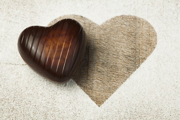 Image showing Chocolate in the shape of hearts
