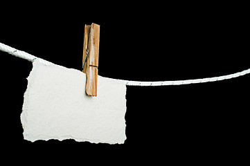 Image showing Note paper hooked on a rope